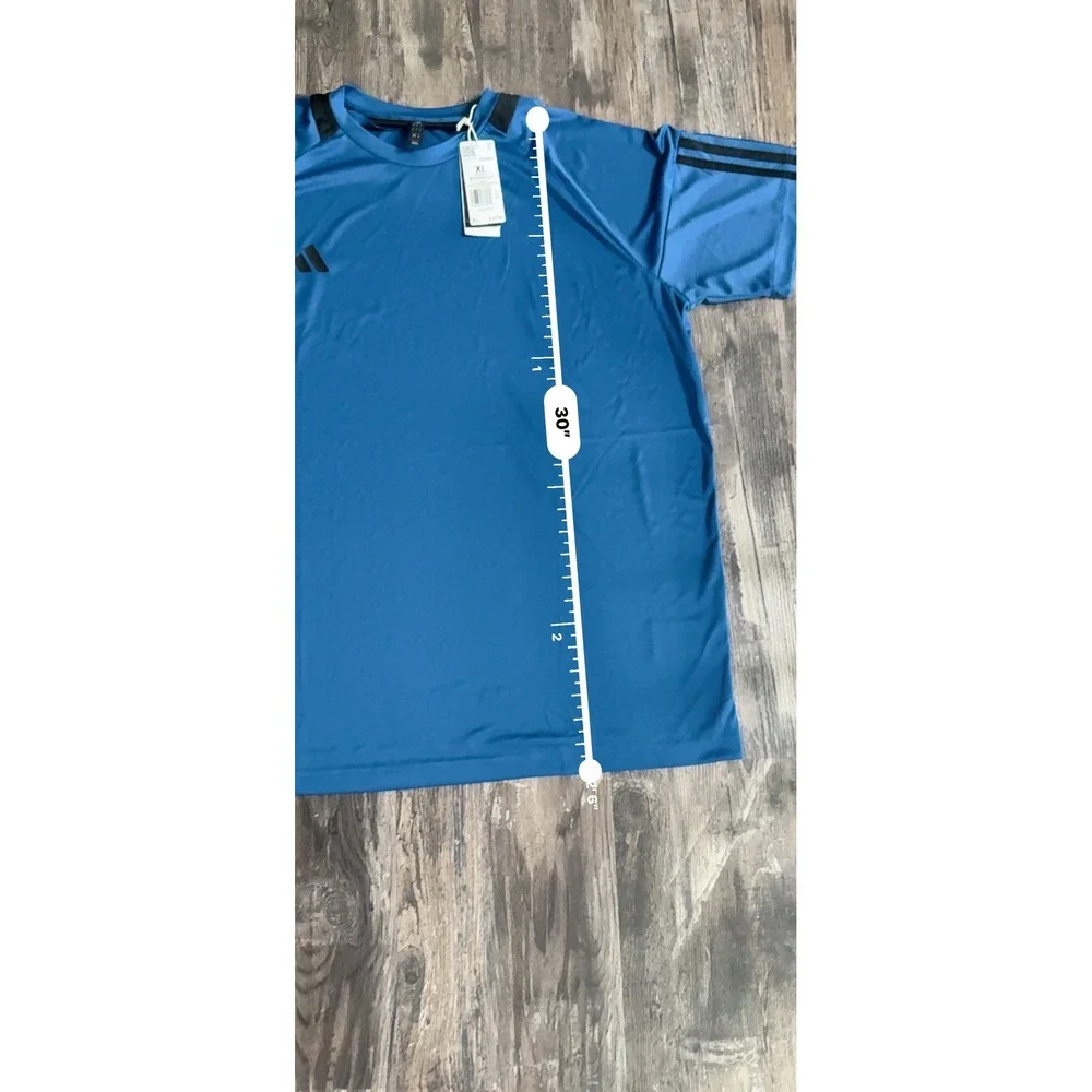 Adidas Mens Sporty Sereno 3S T Aeroready Train Lightweight Shirt Black & Blue XL
